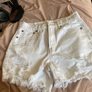 american eagle jean short white size 0